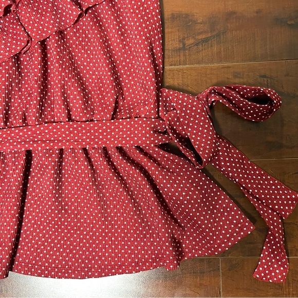 ANTHROPOLOGIE Maeve Rita Ruffled One Shoulder Top Polka Dot Size Small P NWT - Picture 7 of 16